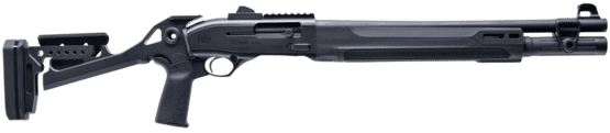 Semi-automatic 12 gauge shotgun with adjustable stock.
